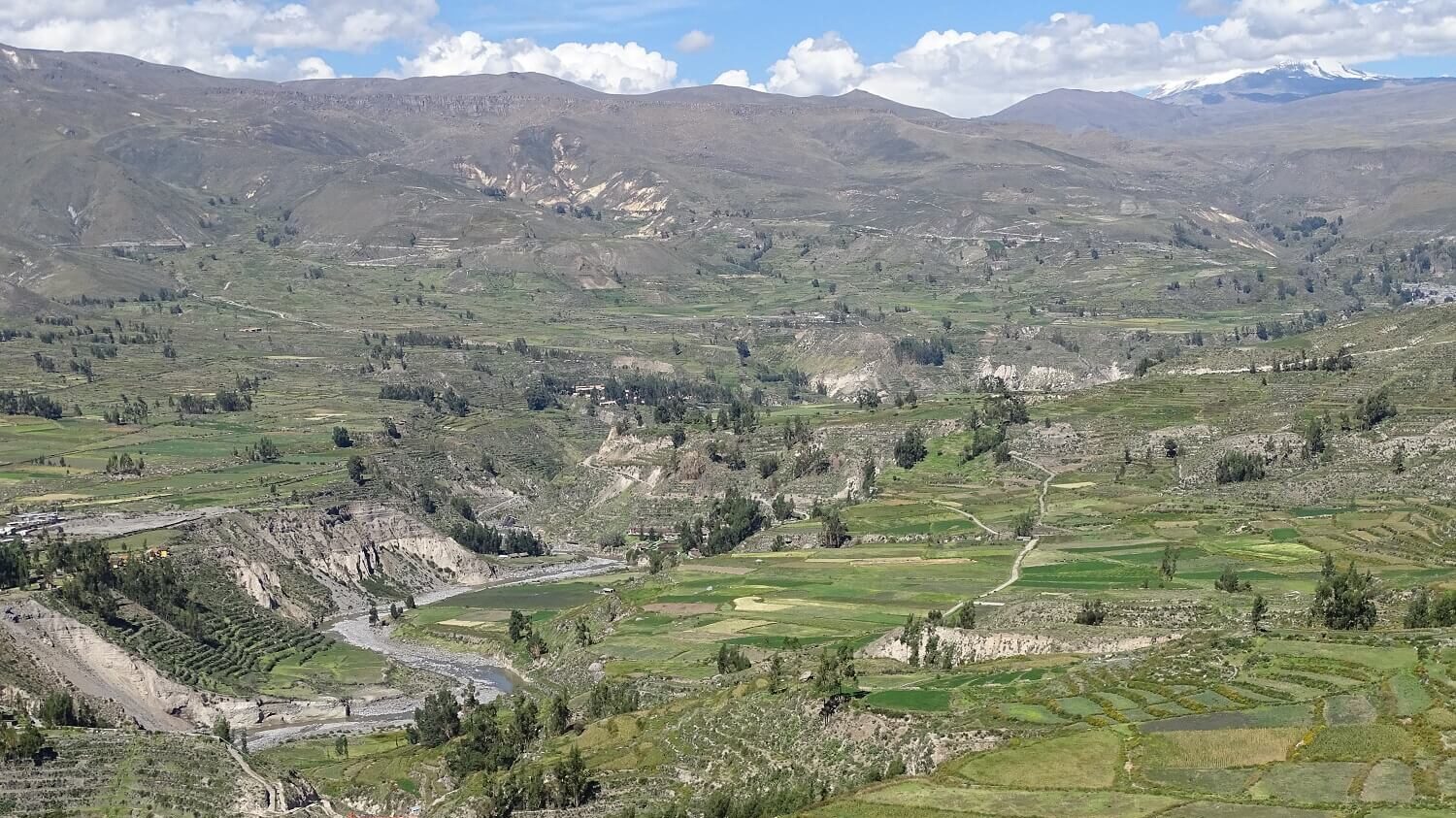 Landscape of the Colca Canyon, Peru, from a viewpoint close to Coporaque, Peru. Visit the Colca Canyon RESPONSibly with RESPONSible Travel Peru
