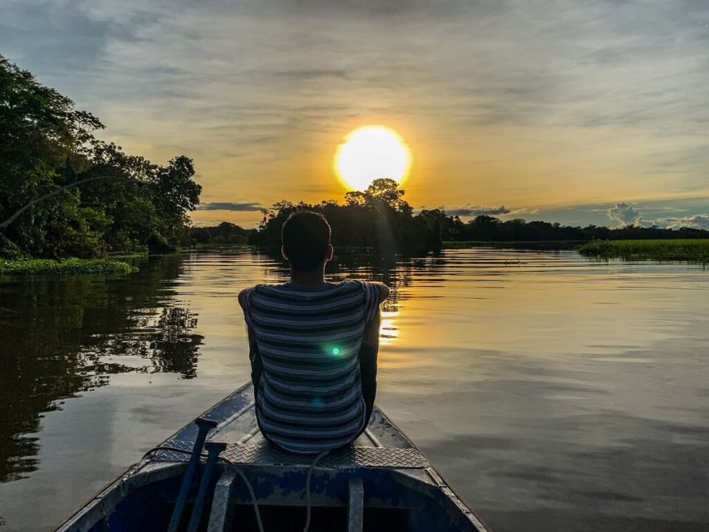 Enjoying the sunset above the jungle of Iquitos - RESPONSible Travel Peru