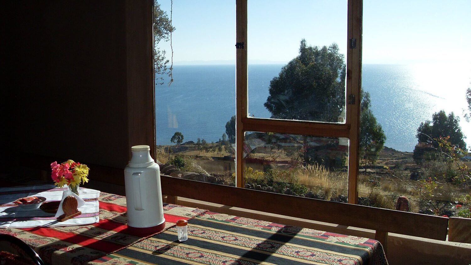 View from a homestay diner on Taquile island, Lake Titicaca. RESPONSible Travel Peru