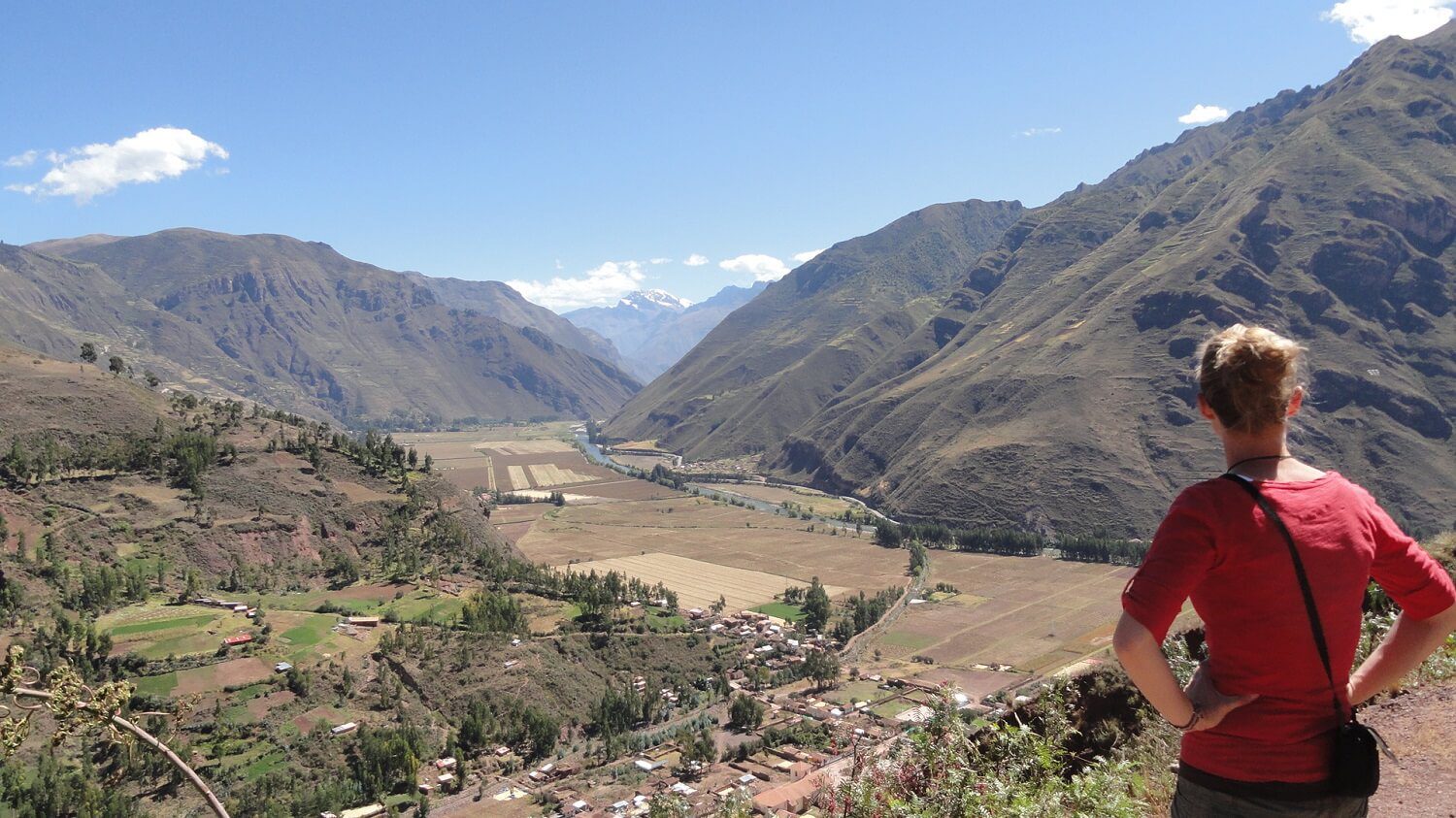 Agnes looking over the Sacred Valley of the Inka's in Cusco, Peru - RESPONSible Travel Peru