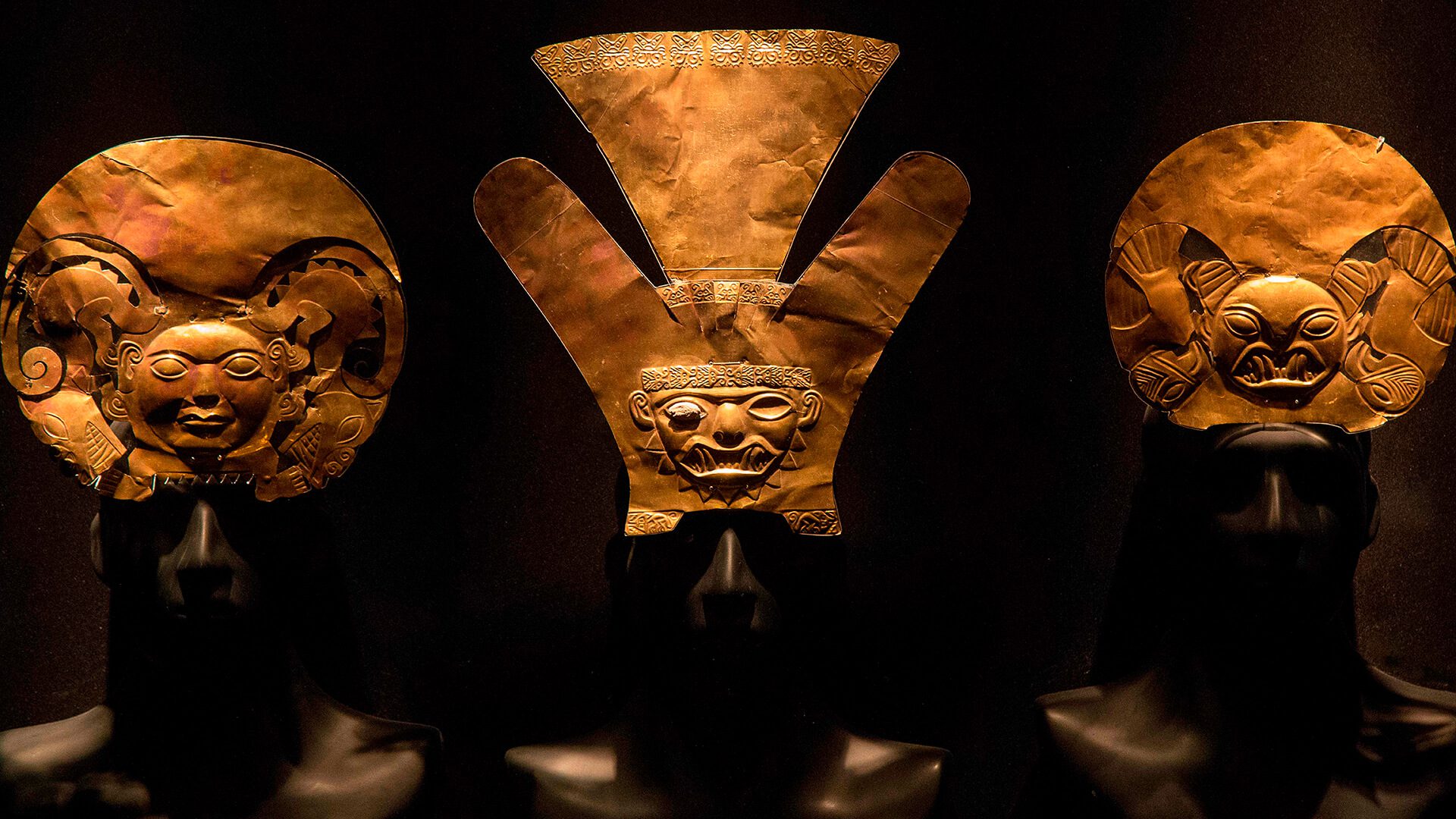 11Mochica gold head-ornaments in display at Museo Larco permanent collection | RESPONSible Travel Peru
