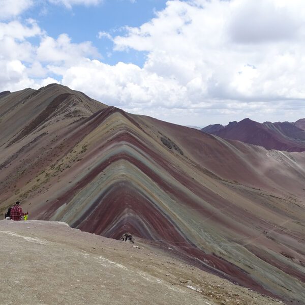 One person on lookout to Vinicunca or the Rainbow Mountain with no crowds and real colors | RESPONSible Travel Peru
