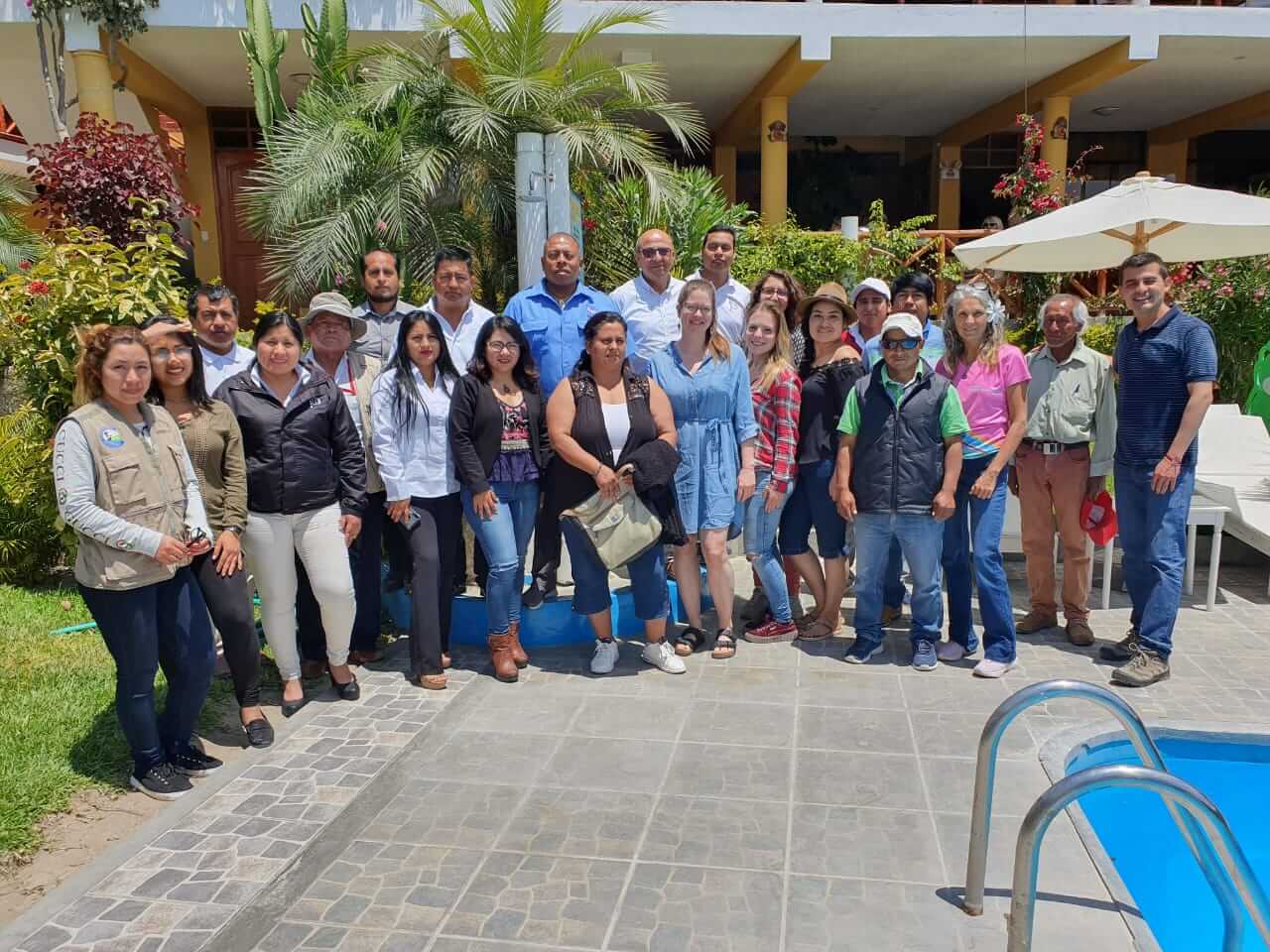The RESPONSible Travel Peru team giving a workshop about sustainable tourism in Paracas, Peru