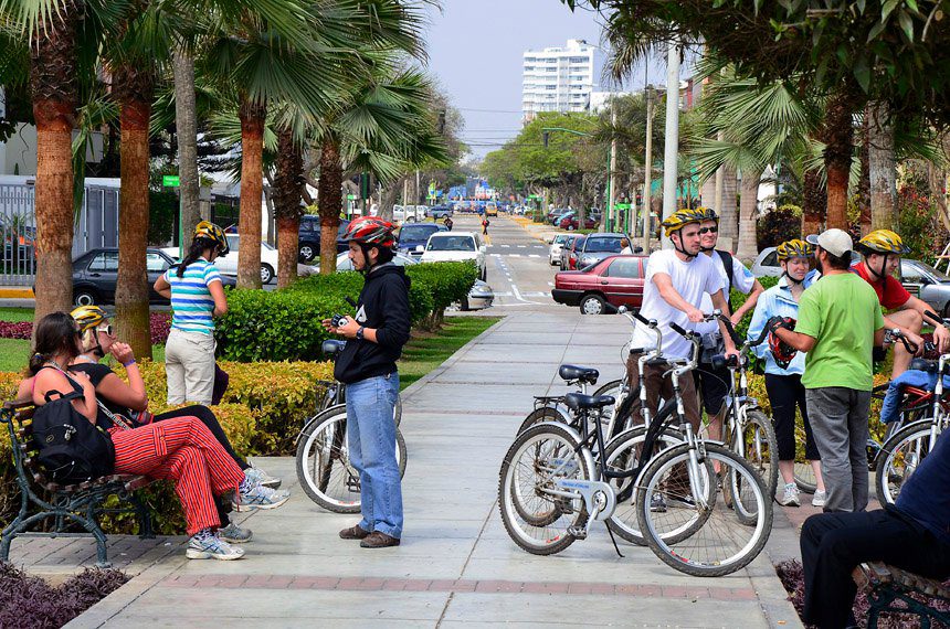 Group of passenger in a urban tour bike