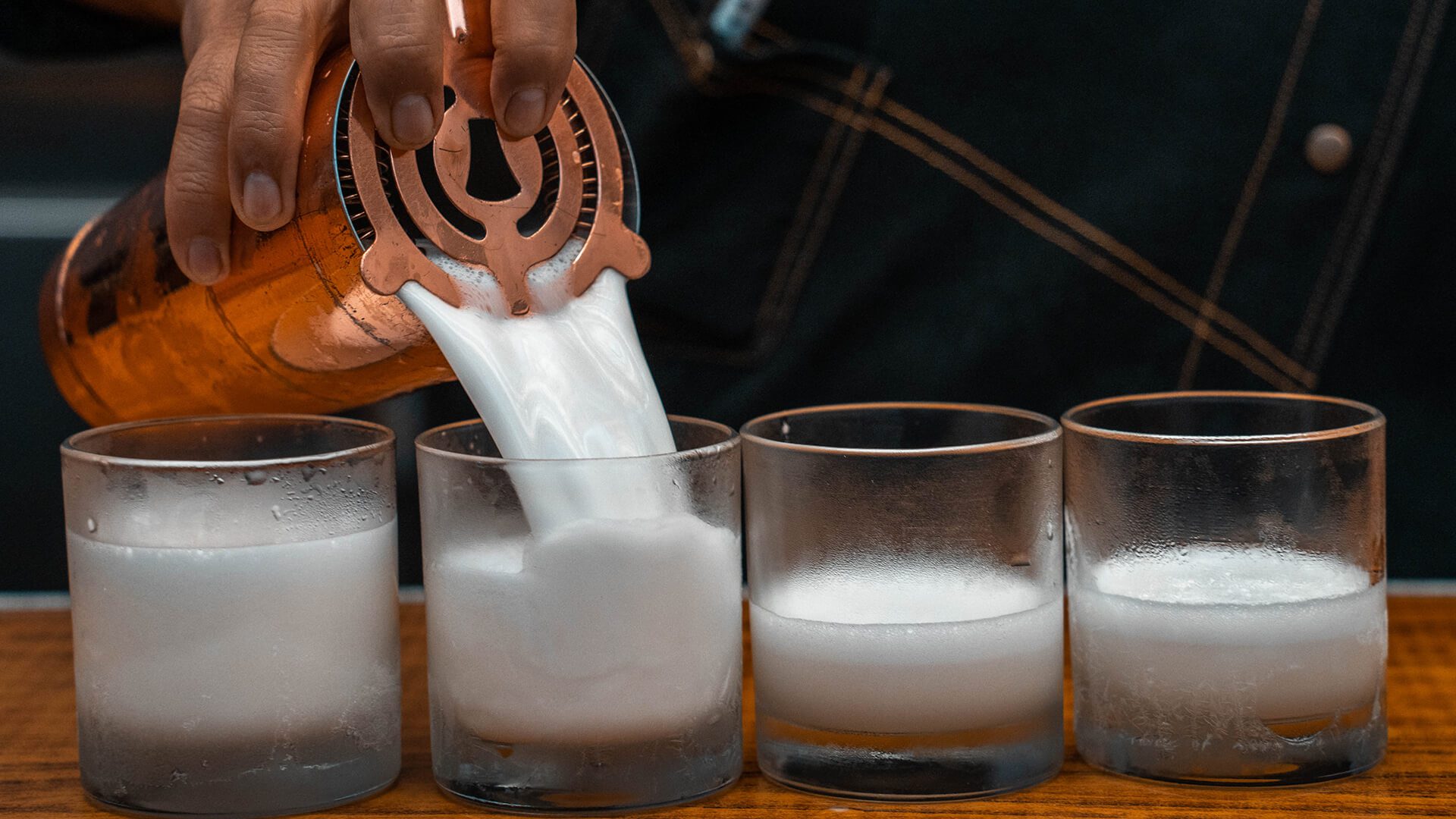 Four glasses of deliciously fresh Pisco Sour - RESPONSible Travel Peru