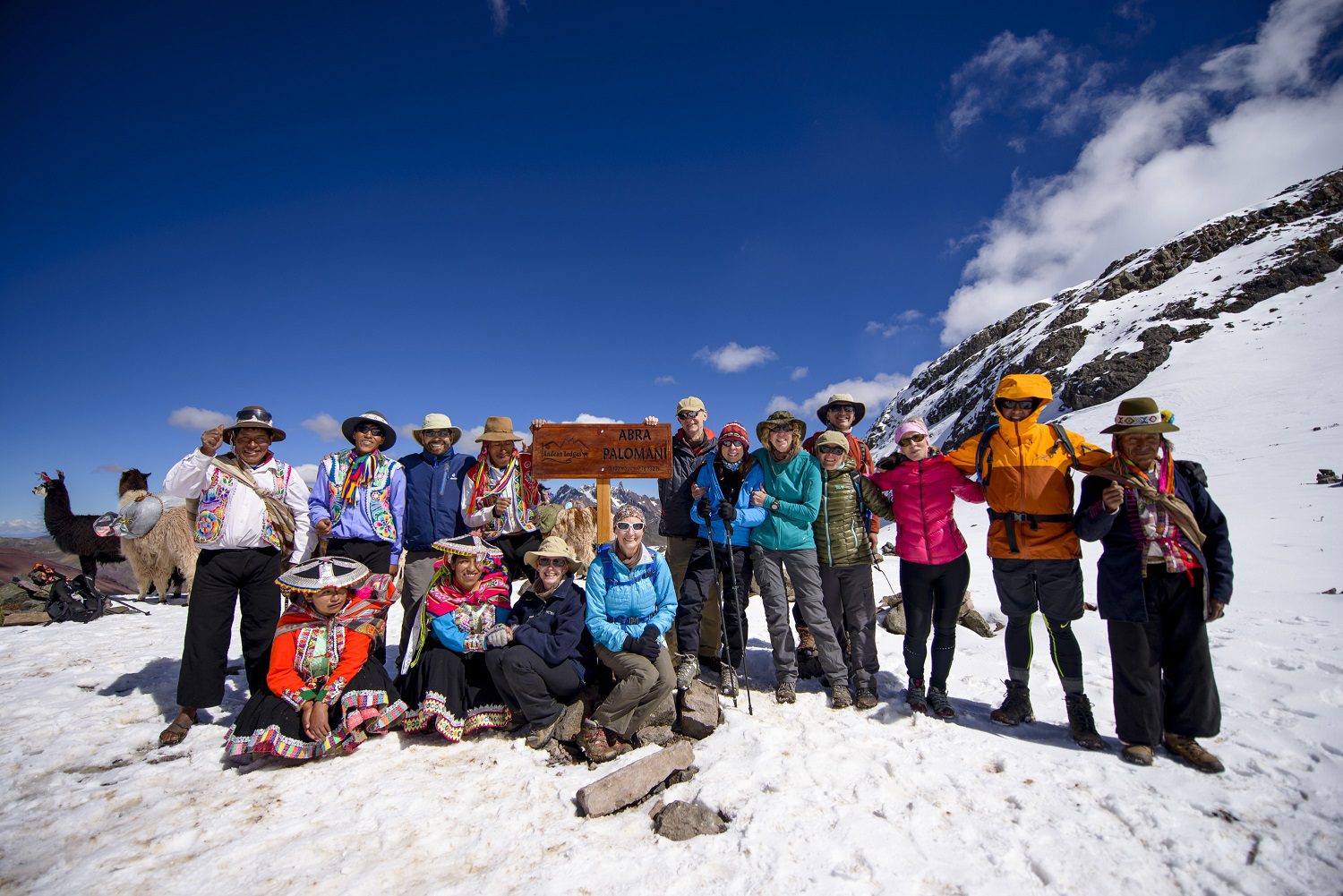 11Group of hikers at Palomani Pass - Ausangate Trek - Responsible Travel Peru